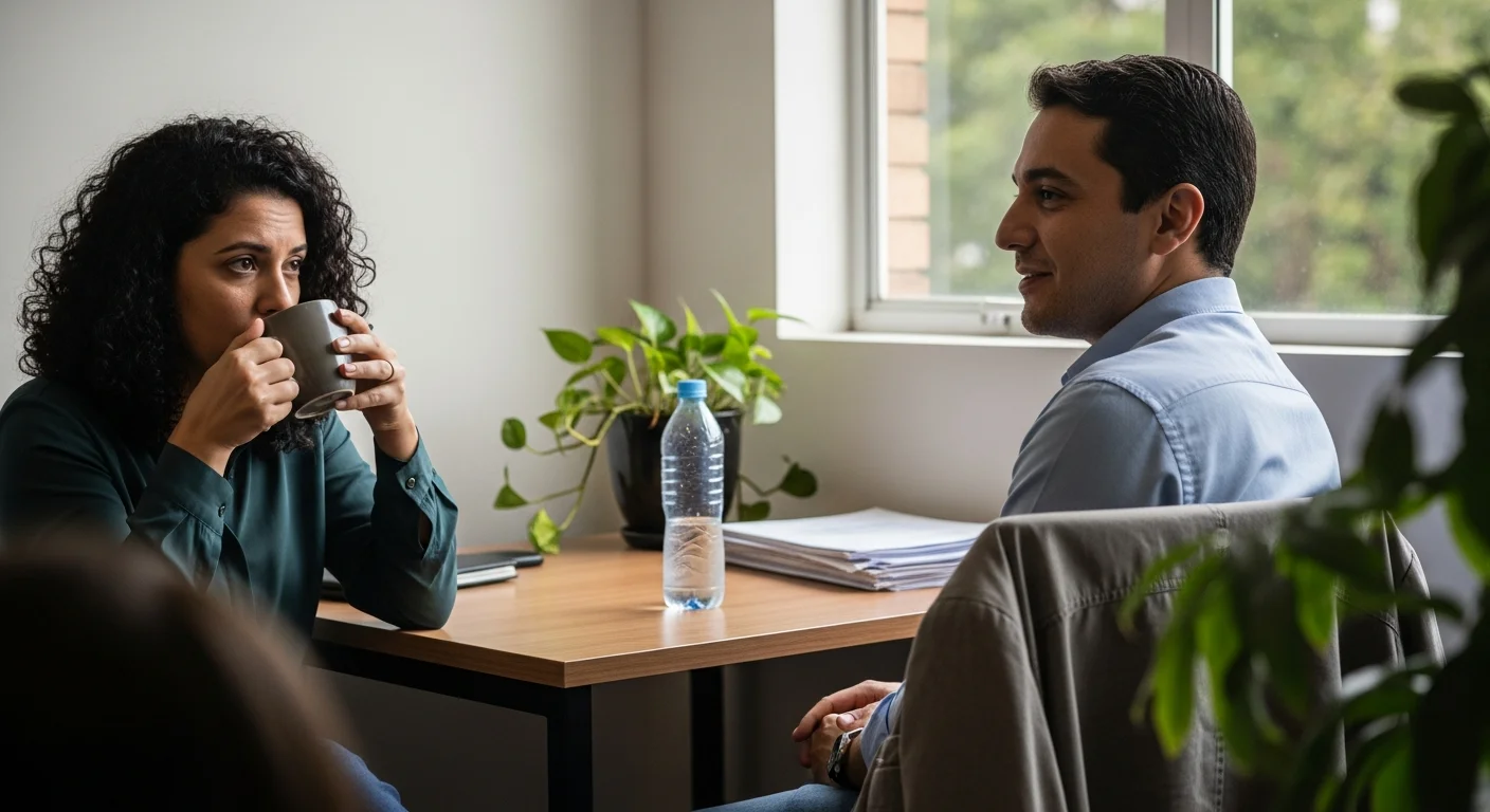 Gerentes de RH em reunião, comparando dados de recrutamento em uma tela, simbolizando a decisão entre processos manuais e automatizados.